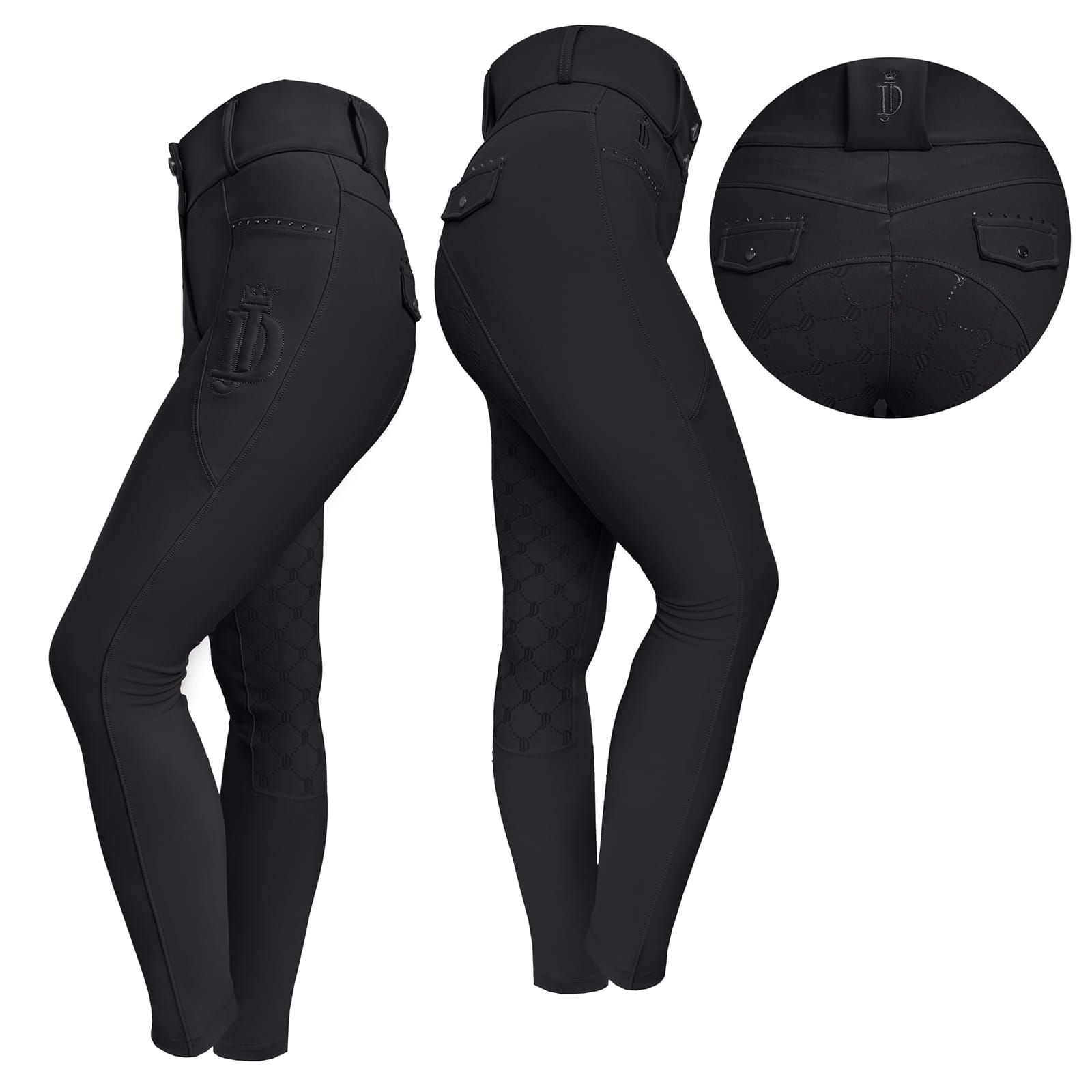 Legginsy jeździeckie z pełnym lejem Elite
